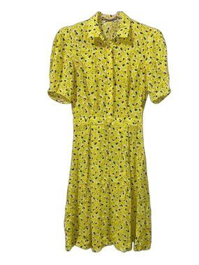 & OTHER STORIES Fit & Flare Yellow Ditsy Floral Dress Size 4